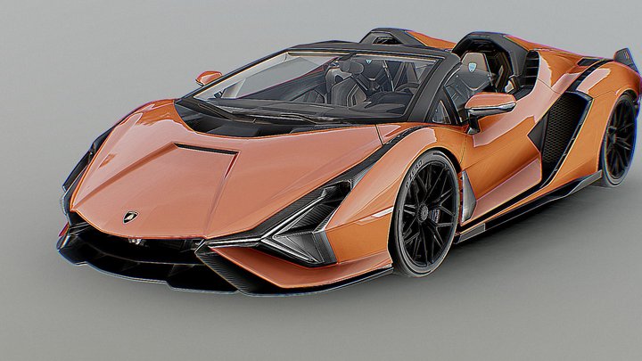 Lamborghini Sian Roadster [REALISTIC FREE] 3D Model