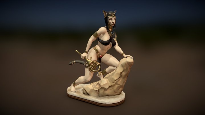 Bastet Goddess Egyptian 3D Model