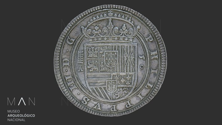 Cincuentín de 1620 Felipe III MAN 3D Model