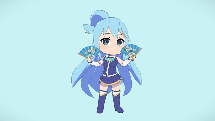 Aqua | Anime chibi model 3D Model