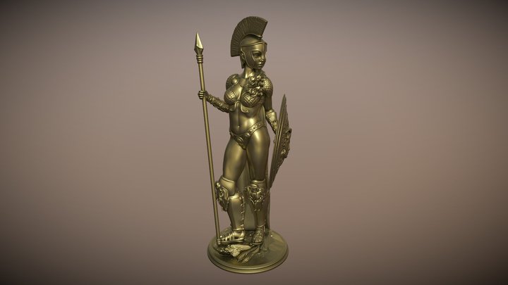 statue of the greek goddess athena 3D Model